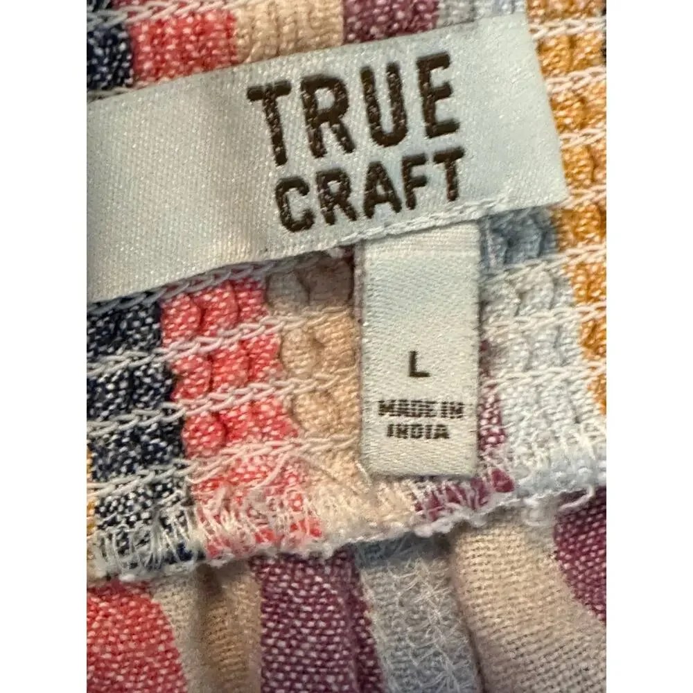 True Craft multicolor stripes pull on shorts size large - Picture 3 of 8